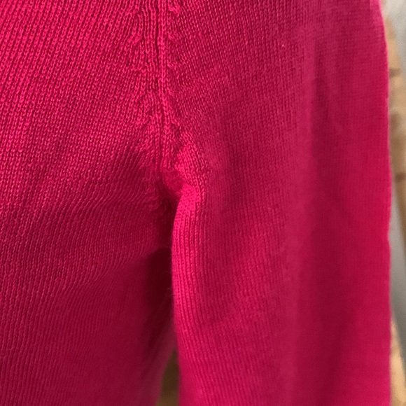 Ellen Tracy ultra fine extra fine merino wool Fuschia sweater S - Picture 4 of 7